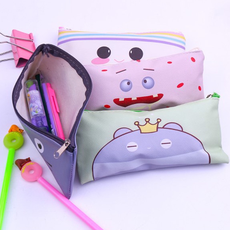 Canvas Pencil Box Makeup Brush Toiletries Coin Storage Pouch Portable ...