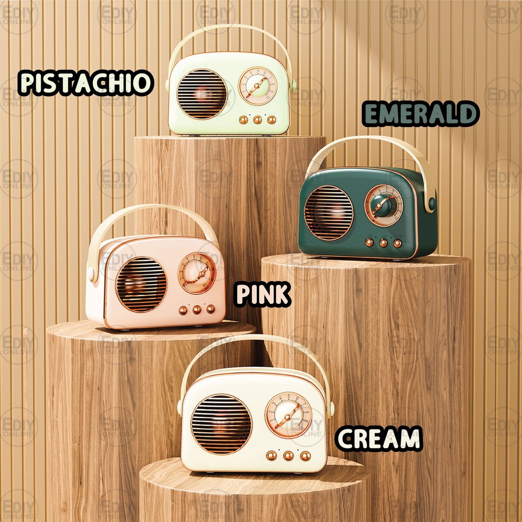 2025 Mini Vintage Rechargeable Bluetooth Speaker FM Radio TWS USB TF ...