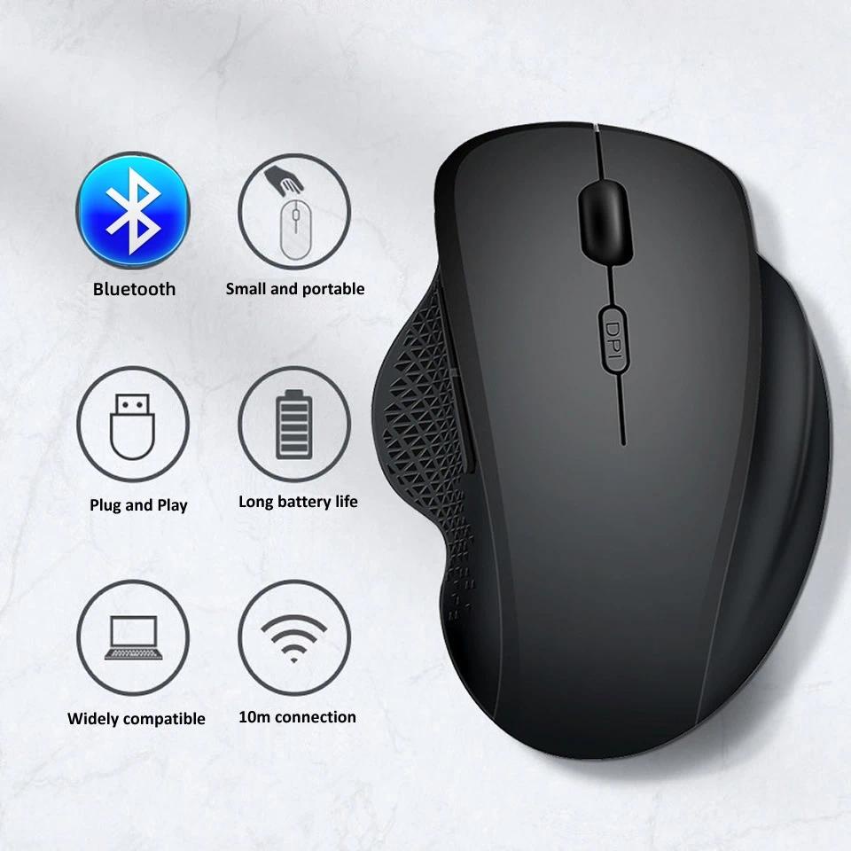 Rechargeable Ergonomic Bluetooth Mouse 1600 DPI Dual Mode Wireless ...