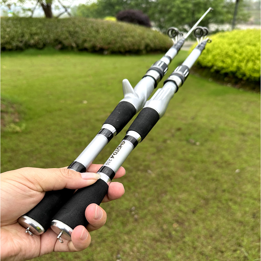 Long Cast Lure Fishing Rods Carbon Telescopic Pole 1.5-2.4M Spinning ...
