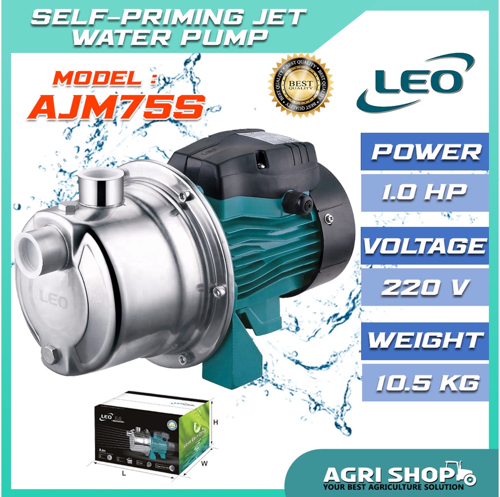 LEOAJM75SSELF PRIMING JET WATER PUMP (1HP/55LMIN/25MM