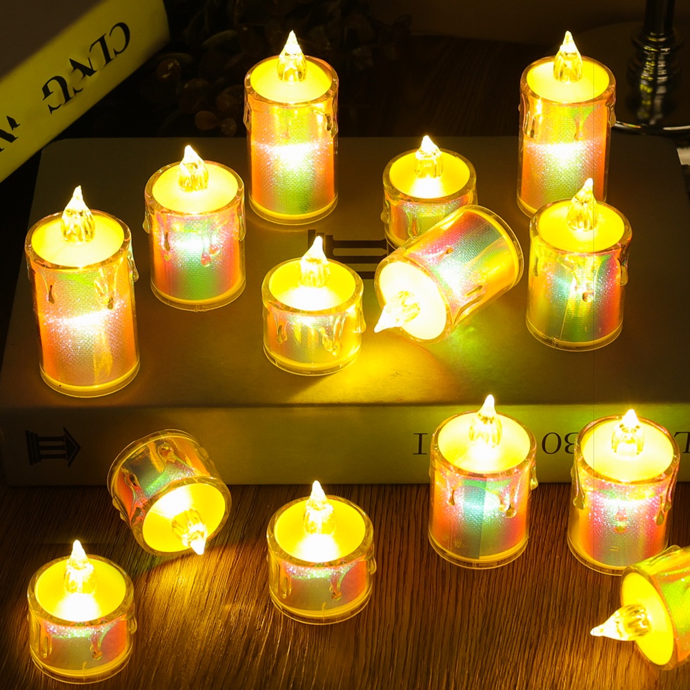 Acrylic LED Flameless Electric Candle Light / Flashing Battery Powered ...