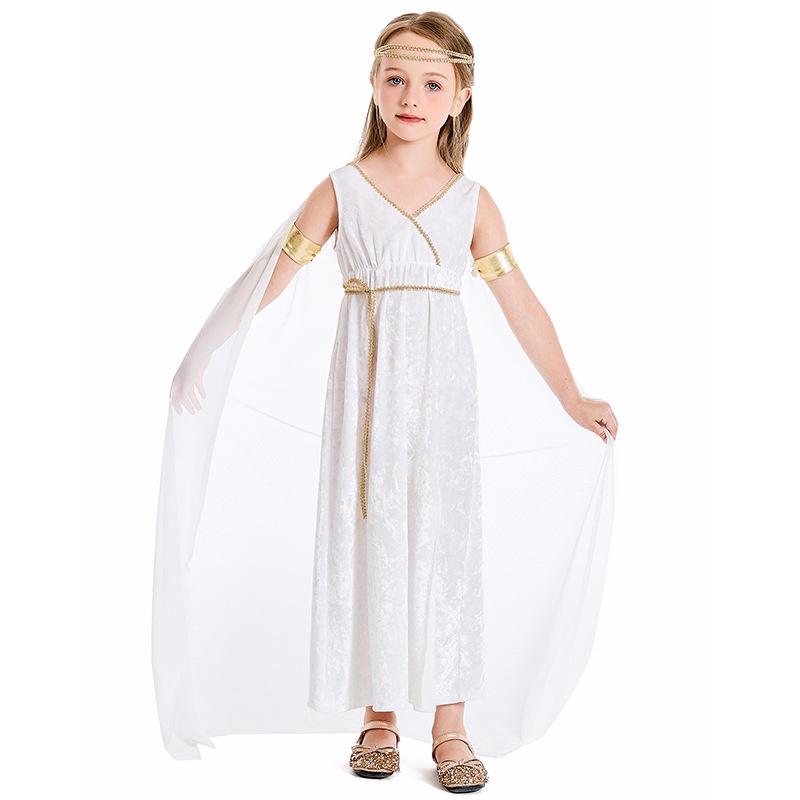 Ancient Greek Mythology Olympus Zeus Hera Roman White Dress For Kids ...