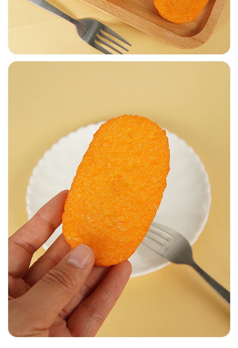 PVC Artificial Fried Hash Browns Model Fun Fake Potato Cake Food Snack ...