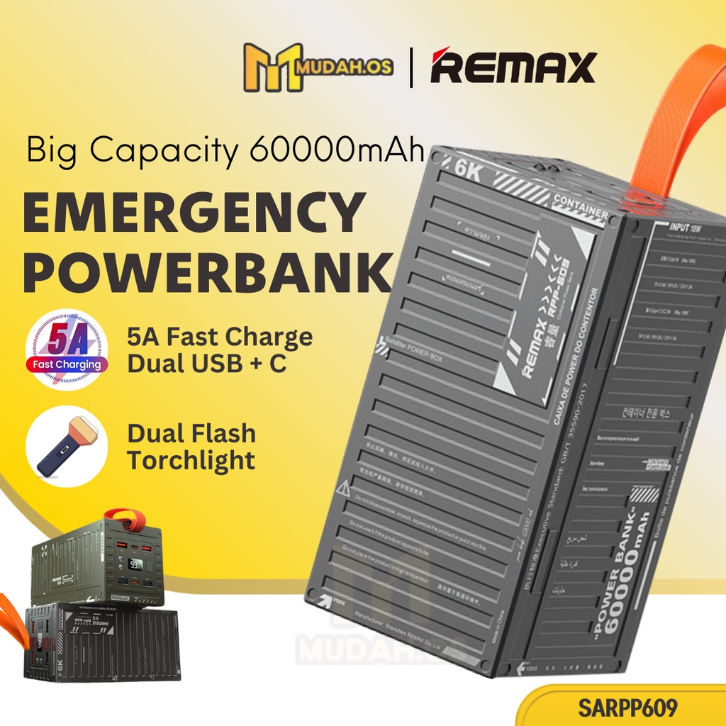REMAX Camping Portable 60 Powerbank Big Capacity 60000mAh Fast Charging ...