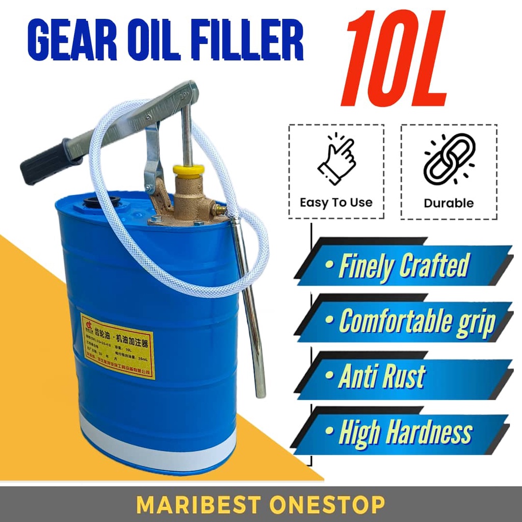 Aluminium Gear Oil Pump 10L Manual Hand Push Engine Oil Gear Box Oil