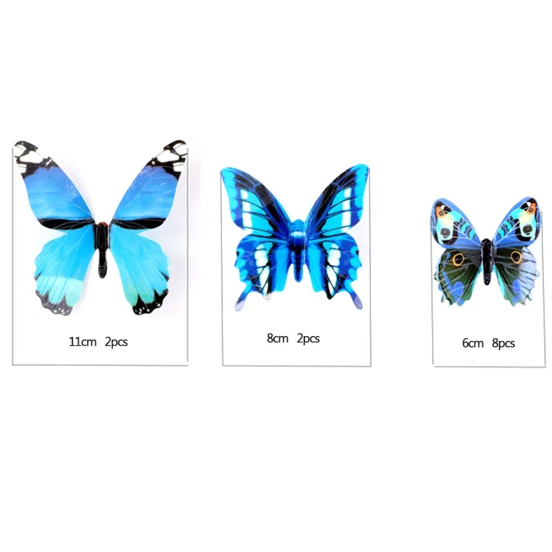 12Pcs 3D Double Layer Hollow Butterfly Wall Sticker / Colorful ...