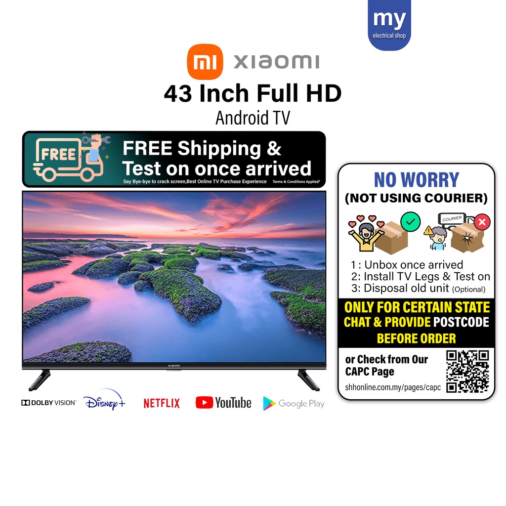Xiaomi 43 Inch Full HD Android TV A2 Mi TV L43M7-ESEA | Shopee Malaysia