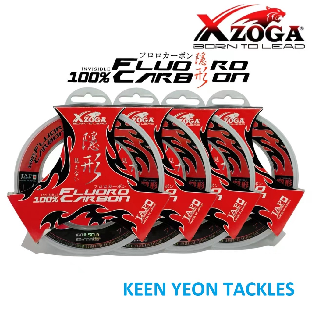 XZOGA 100% FLUOROCARBON Leader Line Ultra Strong Invisible JAPAN 20m 20-80lb