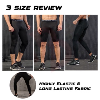 Pro Combat Leggings Tight Pants Men For Gym Running Swimming Seluar ...