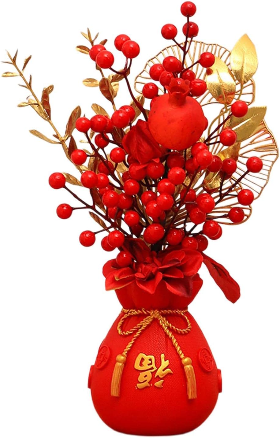 2pcs Artificial Bouquet Gold Leaves Cny New Year Christmas Decorations 