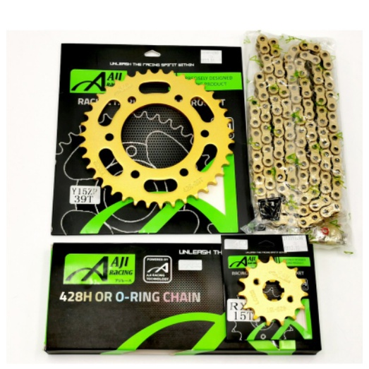Y15 / Y16 / FZ150 AJI RACING 428 / 428H SPROCKET SET WITH CHAIN