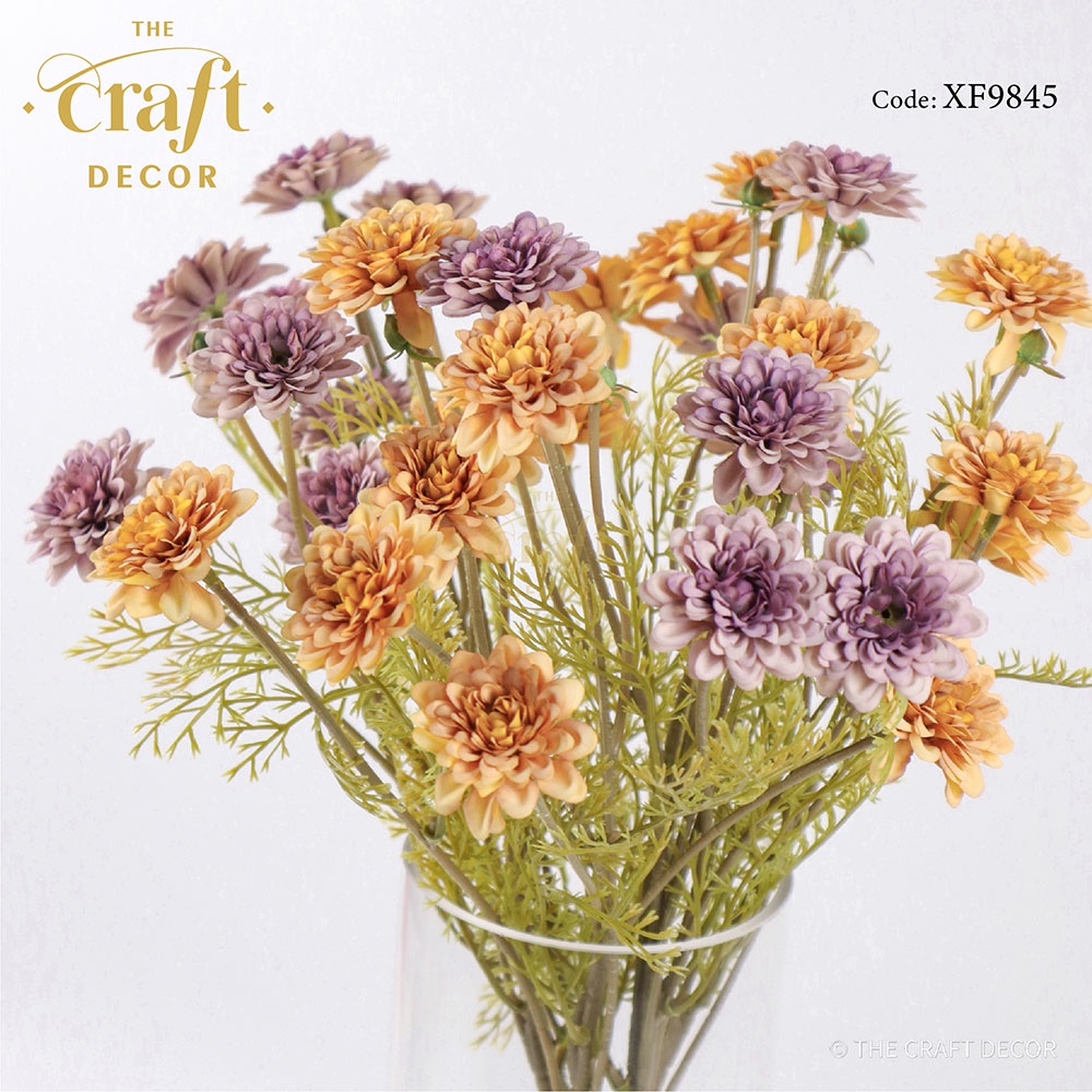The Craft Decor Zinnia Flower Spray | Bunga Hiasan | Floral Home ...