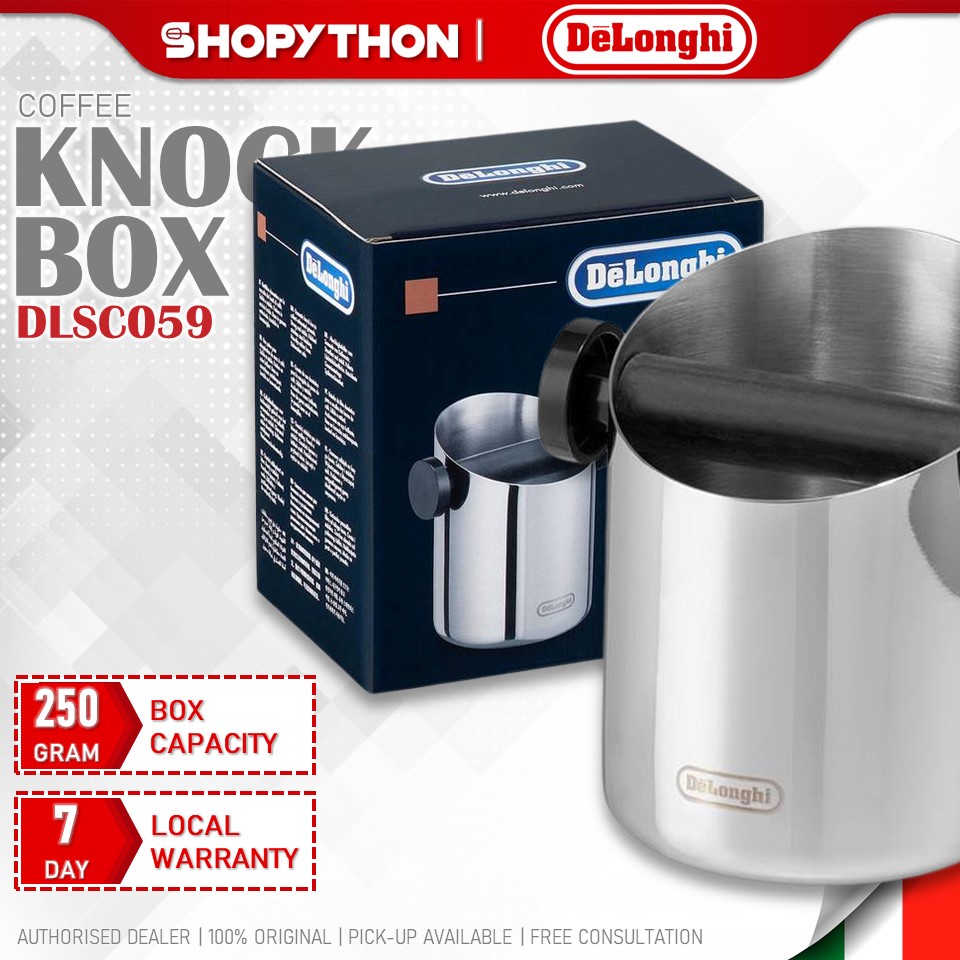 DELONGHI Coffee Knock Box DLSC059 (250g) Polished Stainless Steel Body