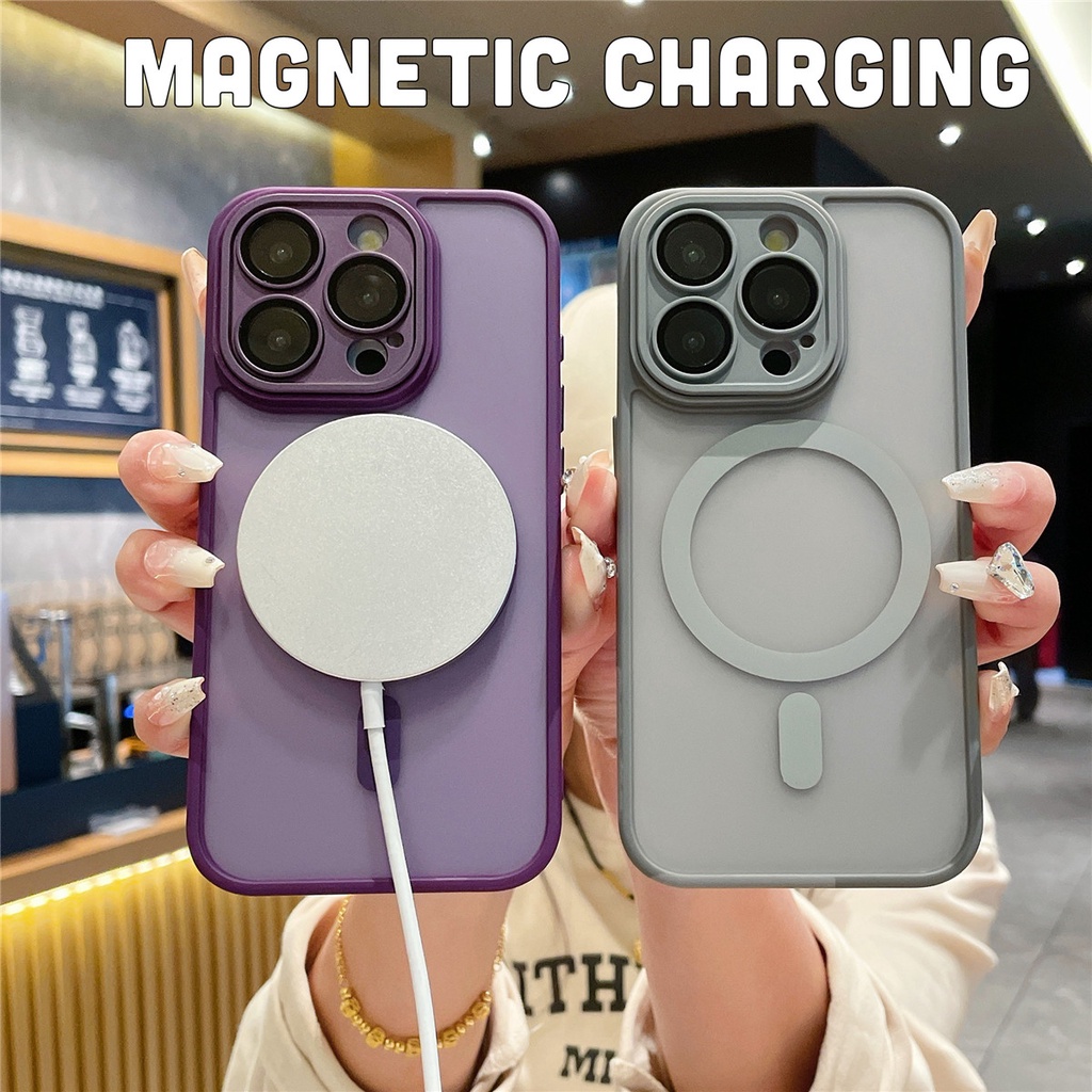 Luxury Matte Magnetic Phone Case For iPhone 16 15 14 13 12 11 Pro Max ...