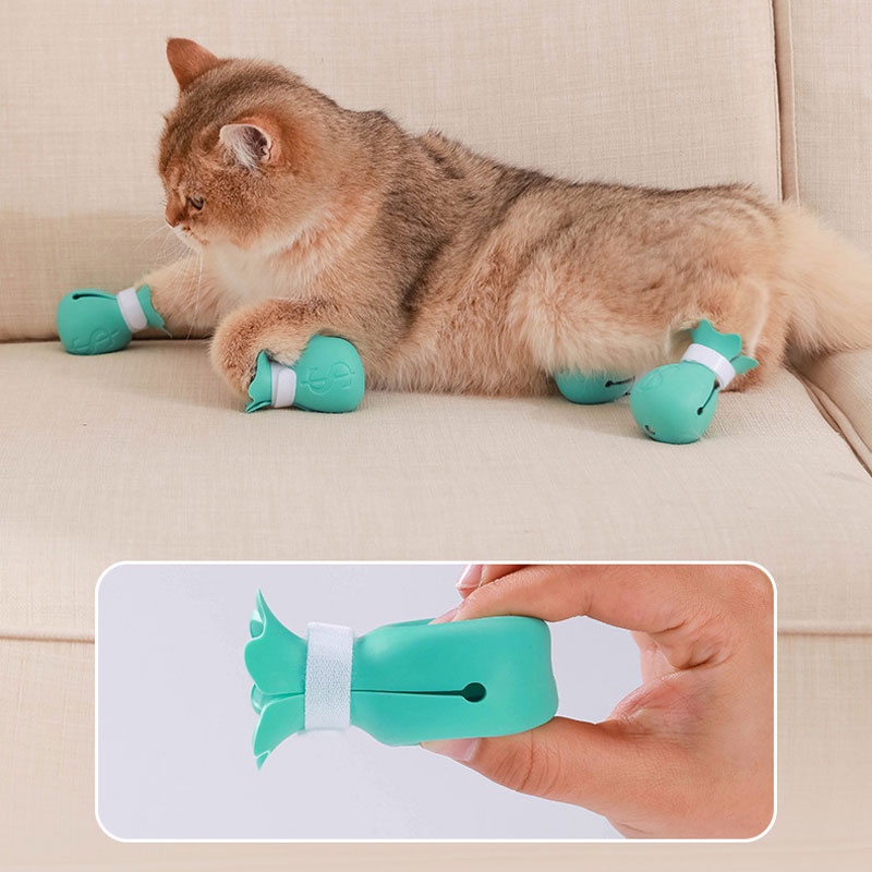4pcs/set Cat Washing Feet Cover Anti Scratch Anti Bite Cat Paws Gloves ...