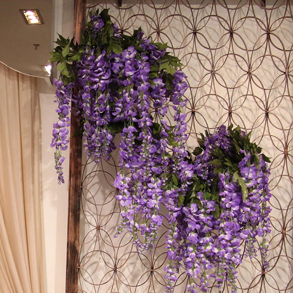 Artificial Wisteria Flowers 43 Inch/Piece Pink Dense Artificial Fake ...