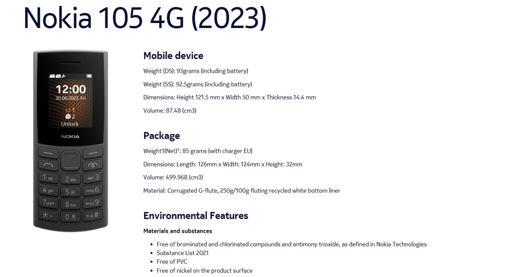 Nokia 105 2G Édition 2023 - Téléphone Basique Double SIM, Écran 1.77", Batterie Longue Durée, Radio FM