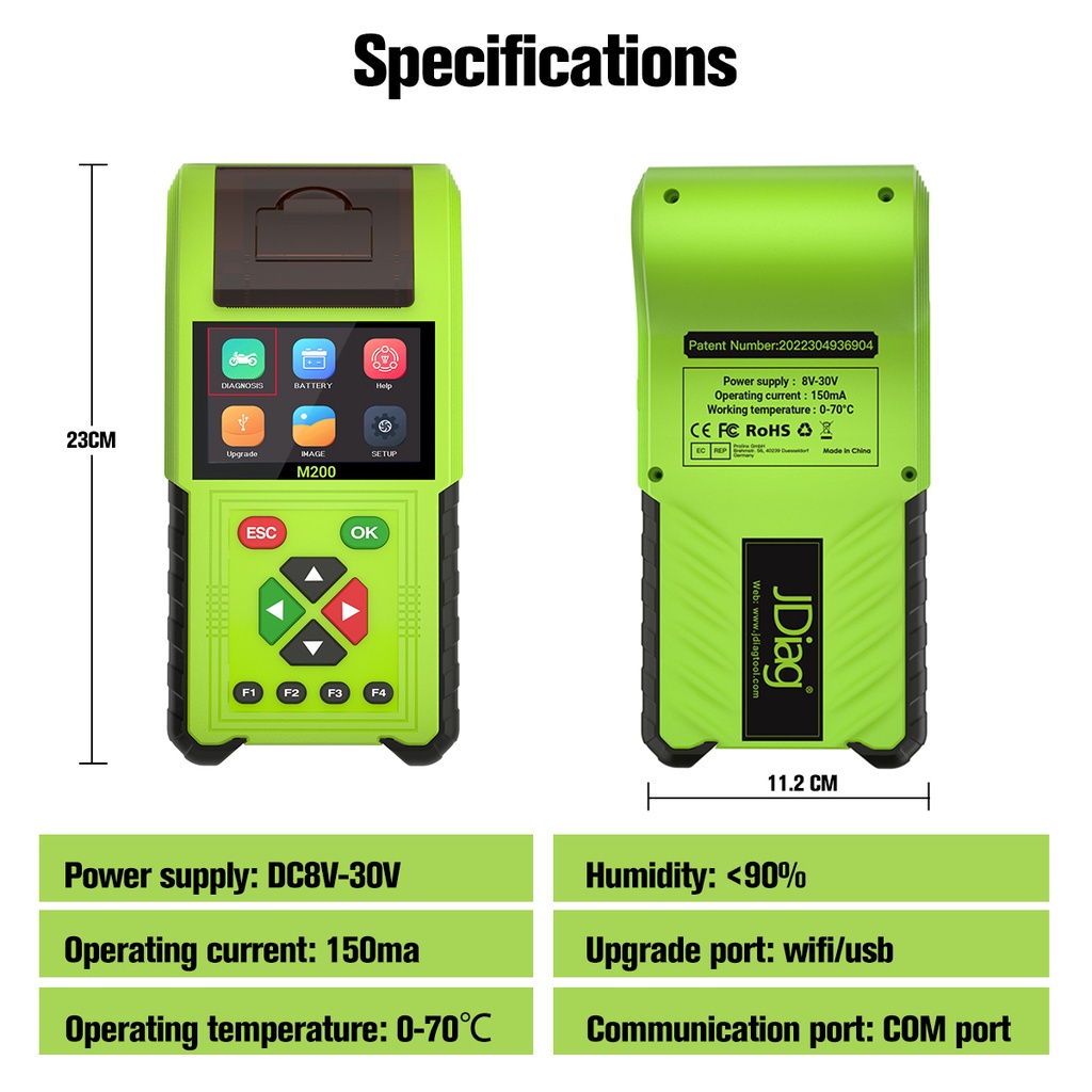 JDiag M200 New Function Scanner OBD Standard Version Multilingual 3in1 ...