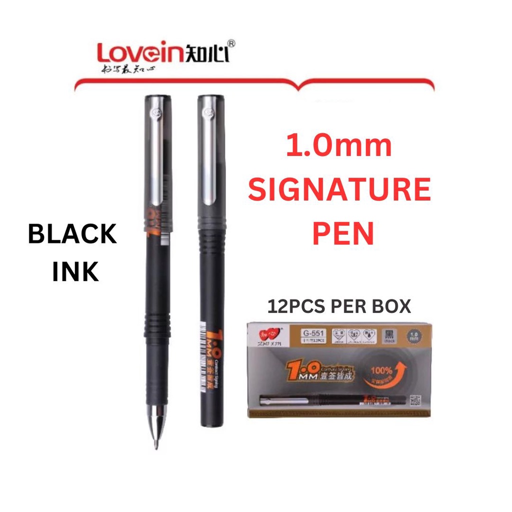 [ G-551A ] LOVEIN 1.0mm SIGNATURE PEN (BLACK) / PERMANENT BLACK INK ...