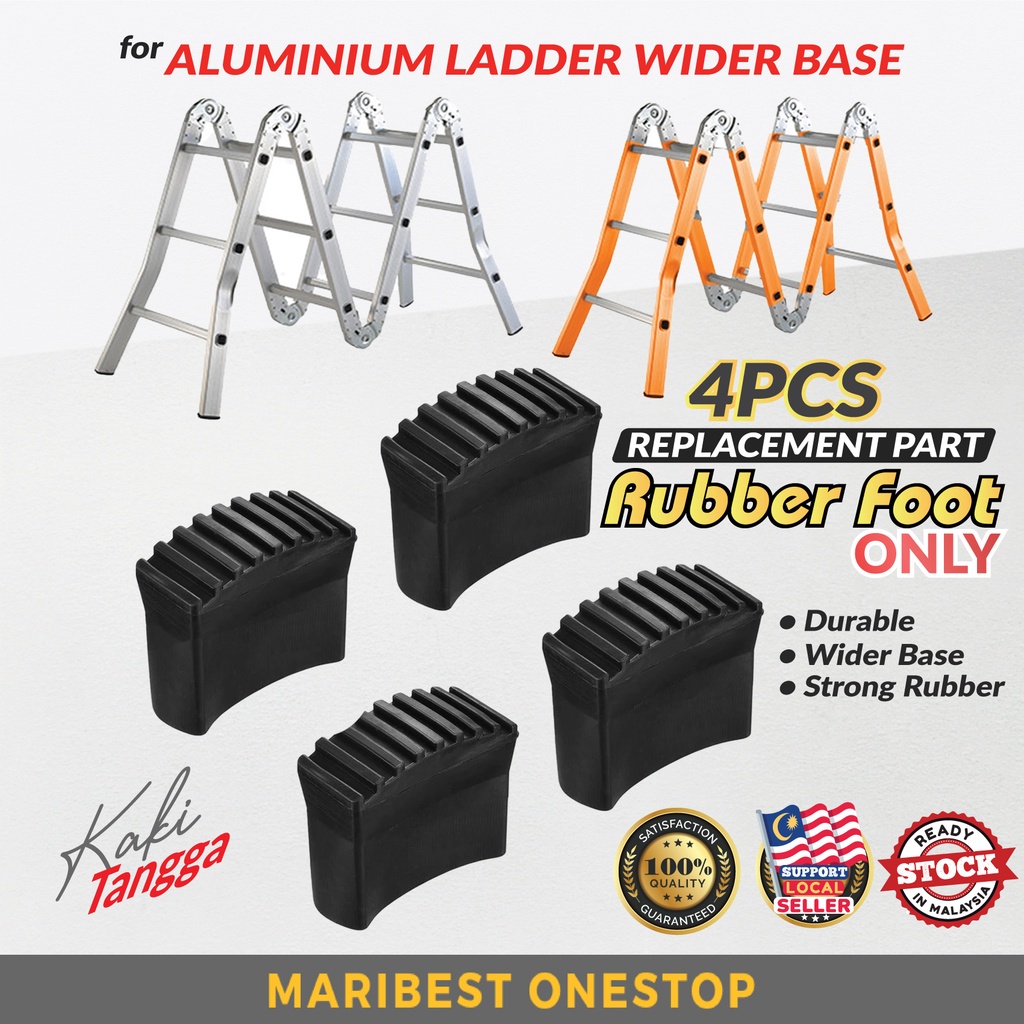 4pcs Rubber Foot Leg For Aluminium Ladder Wider Base Multipurpose Folding Ladder Rubber Feet 6303