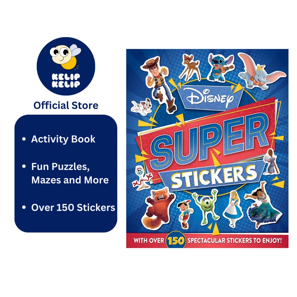 Disney Super Stickers & Activity Book For Kids With Puzzles Mazes Spot