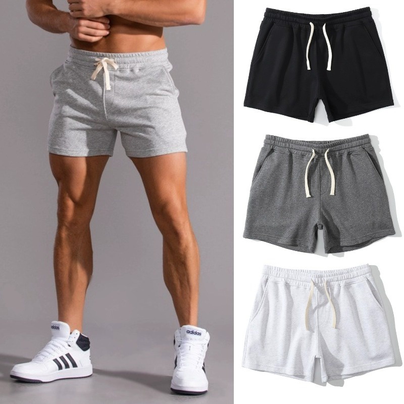 Men's Quality Cotton Grey Running Fitness Sports Shorts Fitness