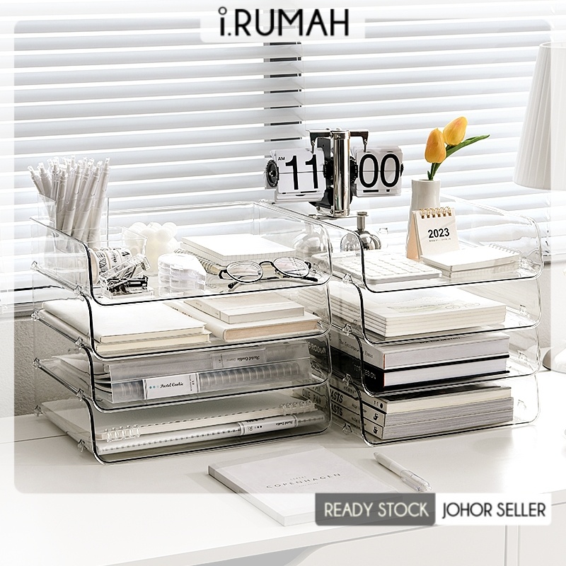 【i.Rumah】 File Document Letter Paper Tray Sorter Collection File Desk ...