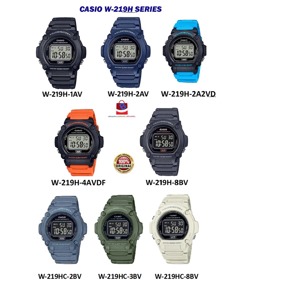 Casio W-219H & W-219HC Series Original & Genuine Watch | Shopee Malaysia