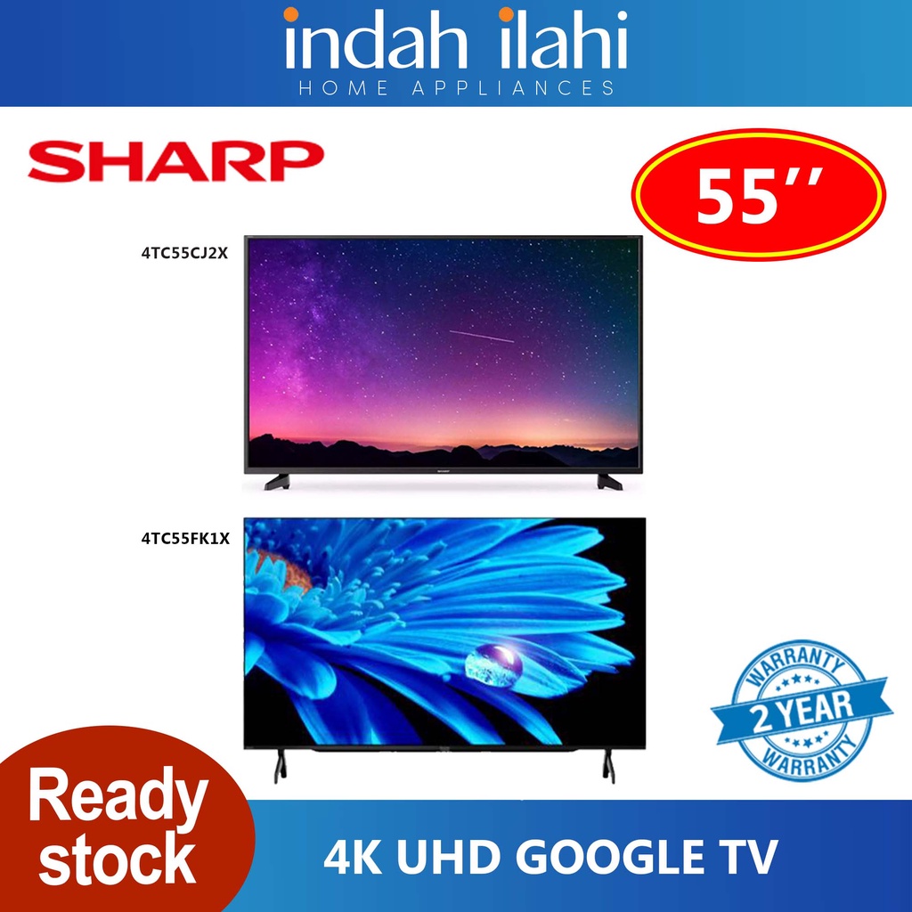 Sharp LED TV 4K Ultra HD Smart TV Netflix 4TC55CJ2X / Google TV