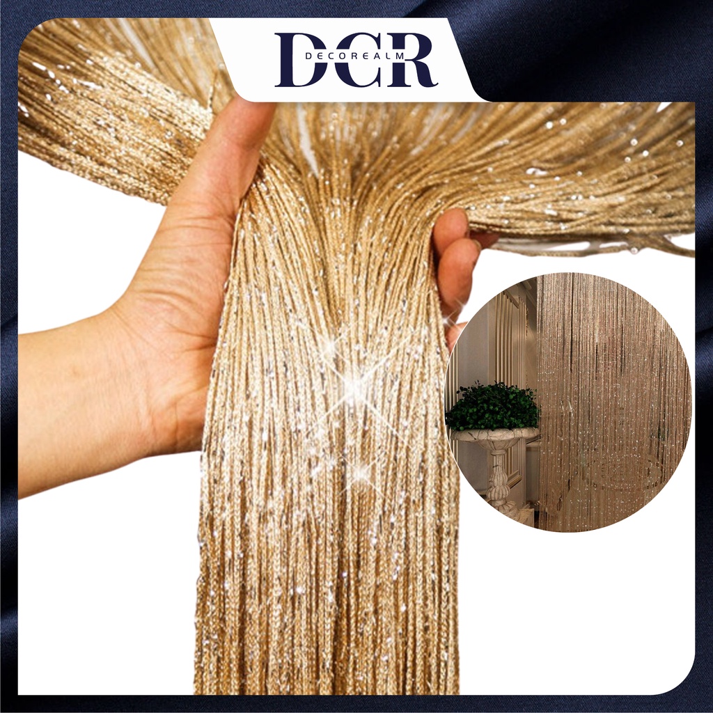 DCR 《Velcro》 1 Pc Thread String Curtain Door Tassel Bead Sheer Drape ...