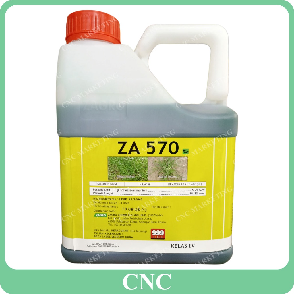 4L ZA 570 Glufosinate Ammonium 5.7% Racun Rumput Rumpai Sambau Basta ...