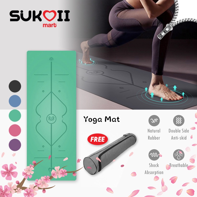 SKOI Extra Thick Foldable Non Slip Fitness Yoga Mat With Position