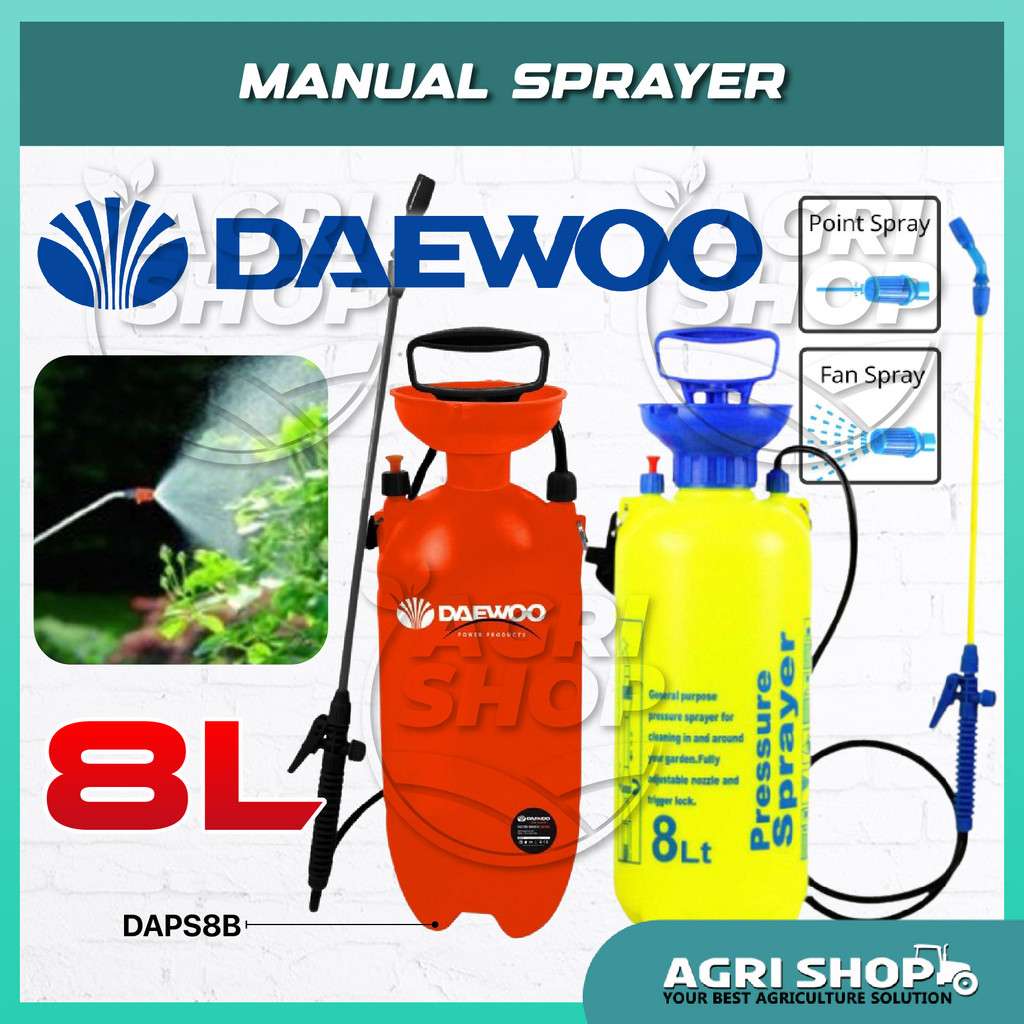 Agrishop DAEWOO 8 Litre Manual Pressure Sprayer Pump Spray Chemical ...