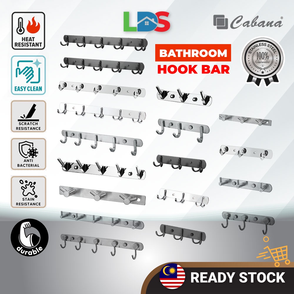 LDS CABANA Bathroom Toilet Stainless Steel Wall Mounted Hook Toilet ...