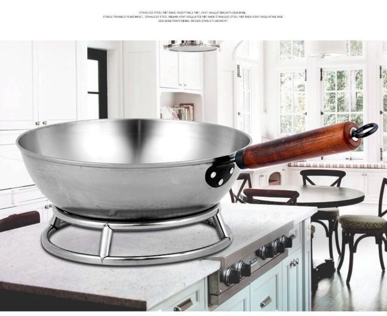 Stainless Steel Pot Holder Kitchen Racks Wok Rack Countertop Pot Pad ...