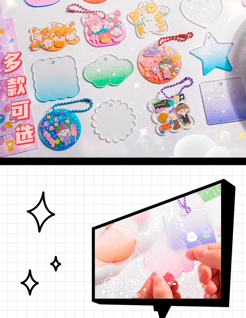 Goo Goo Card Suit DIY Churk Sticker Transparent Quicksand Goka Plate ...