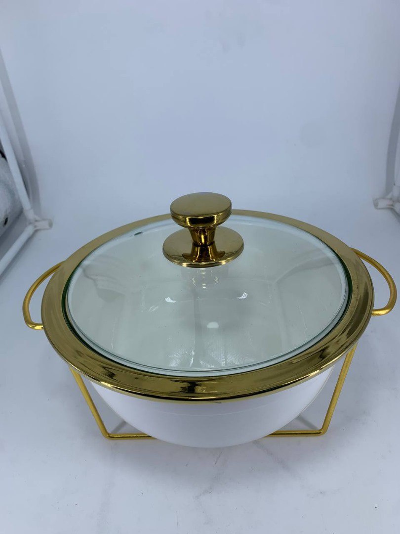 GOLD RIM ROUND CASSEROLE W/RACK | Shopee Malaysia