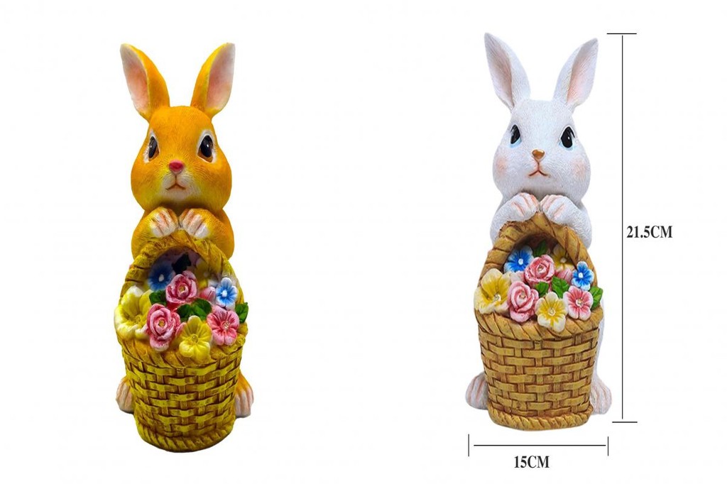 Solar Bunny Sculpture Outdoor Bunny Decor Adorable Solar Rabbit Statue ...