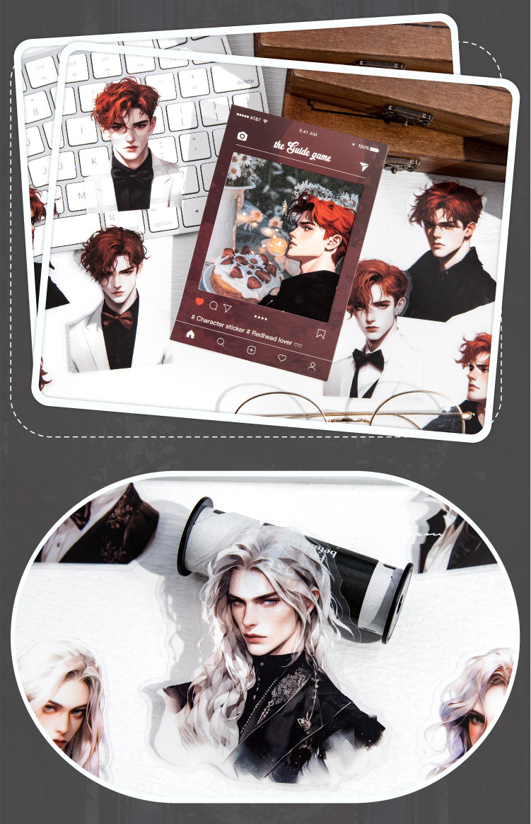 Midoo 20pcs Cartoon Anime Fiction Pretty Boy Sticker for Laptop Journal ...
