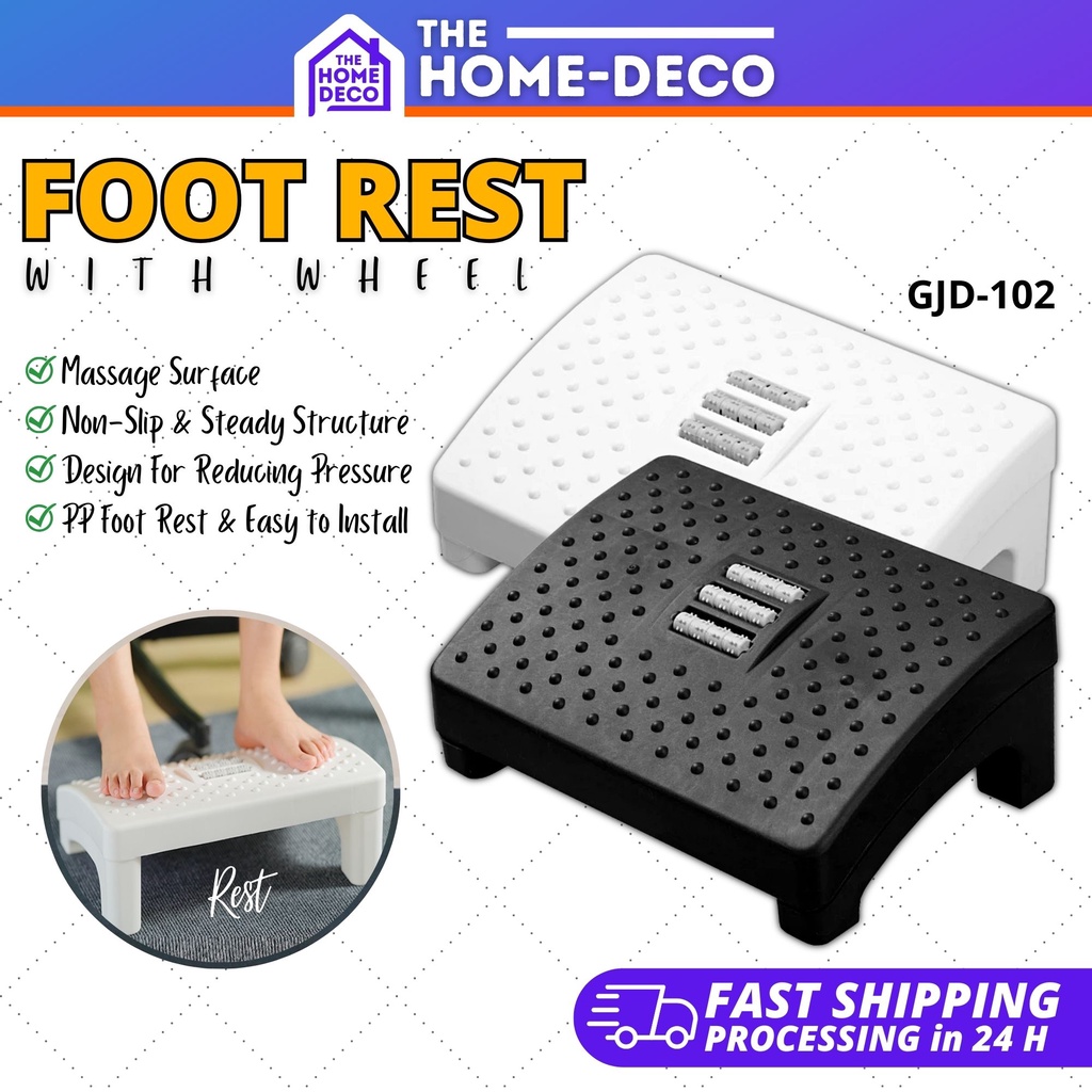 Chair Roller Foot Massage GJD102 Black / White Portable Footrest Under