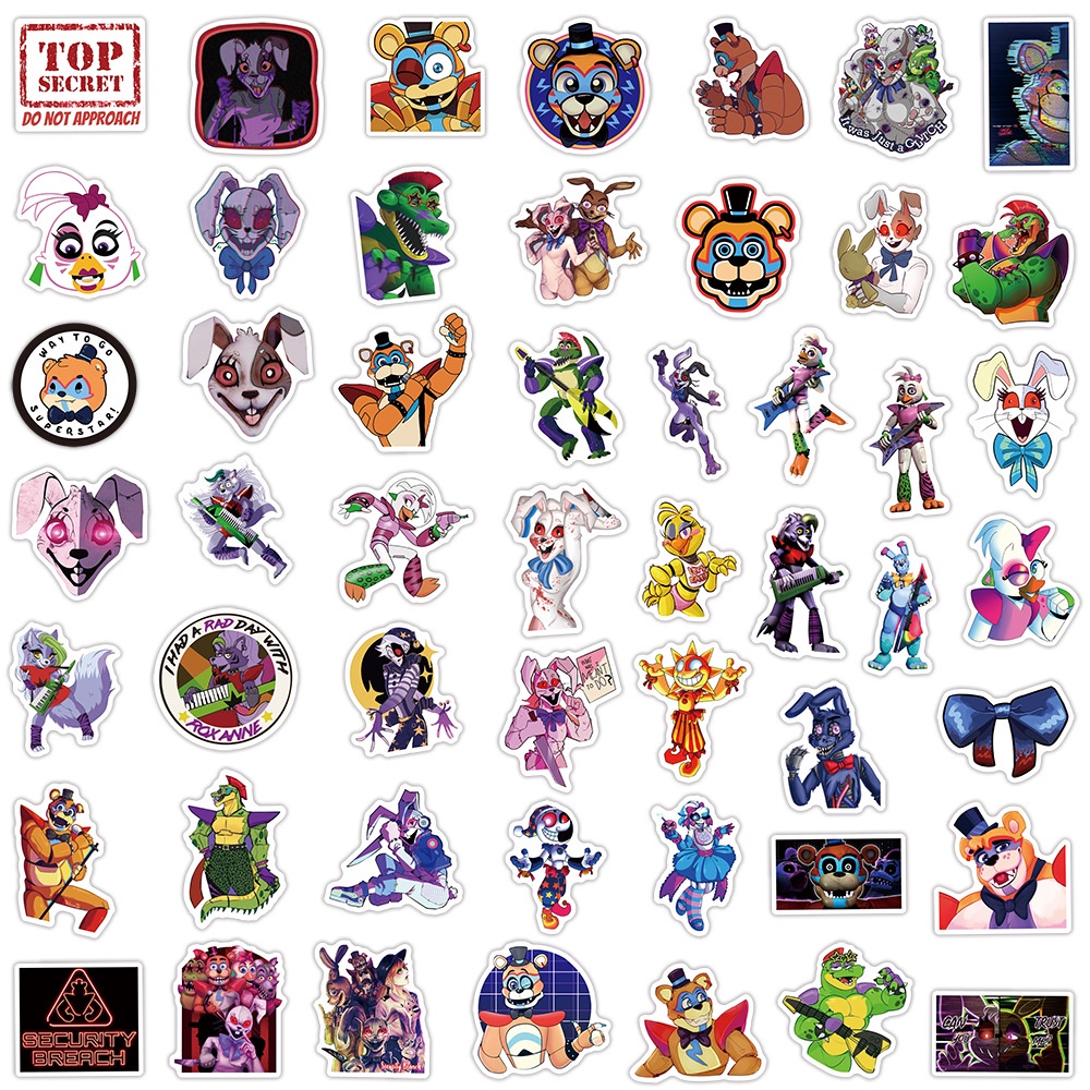 Five Nights at Freddy's Stickers Horror Fnaf Stickers Freddy Foxy ...