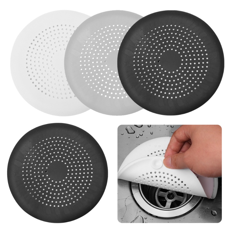 6 PCS Silicone Shower Drain Cover - 5.9x5.9 Inch Anti-Clog Flat Plug For Bathroom, Kitchen, Laundry (Grey & White)