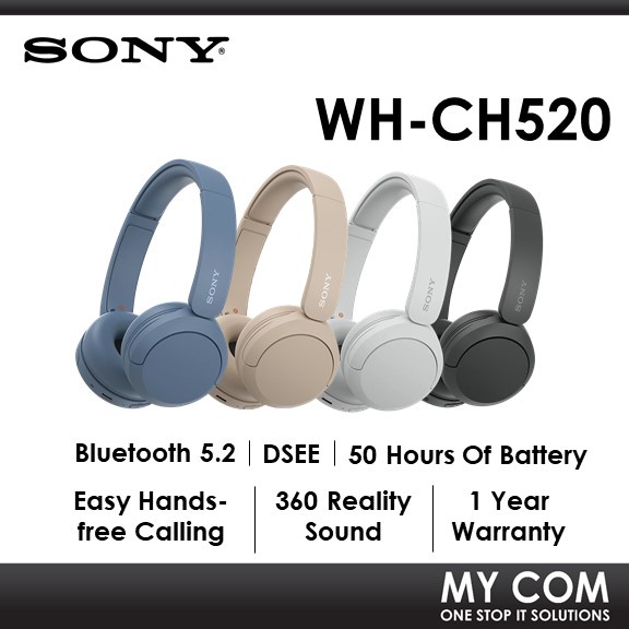 Sony WH-CH520 Wireless Bluetooth Headphones with Stunning Sound & 50 ...