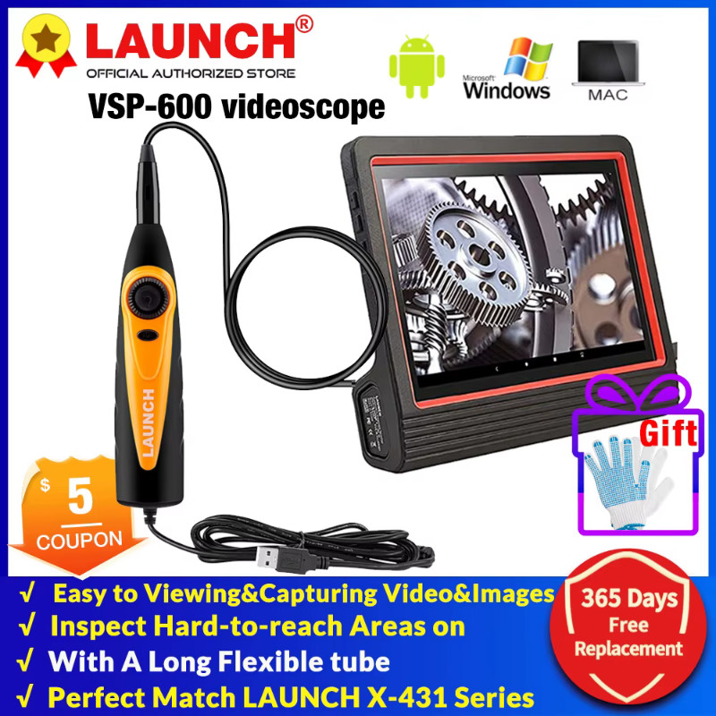 Launch VSP600 USB Inspection Camera VSP-600 Videoscope 5.5MM 6 LED ...