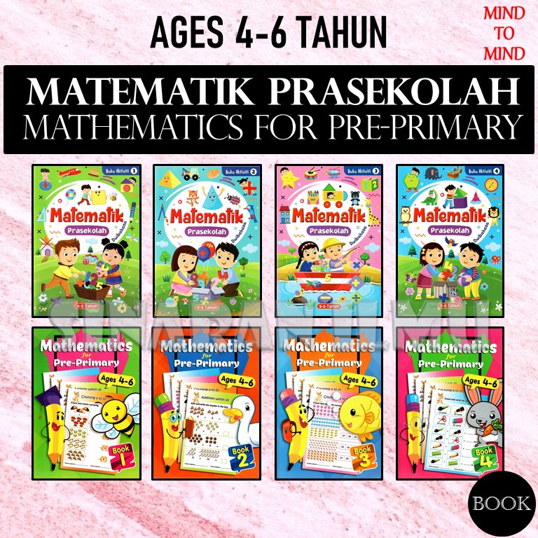 Si Buku Aktiviti Matematik Prasekolah Dwibahasa And Mathematics For Primary 4 6 Tahun Mind To