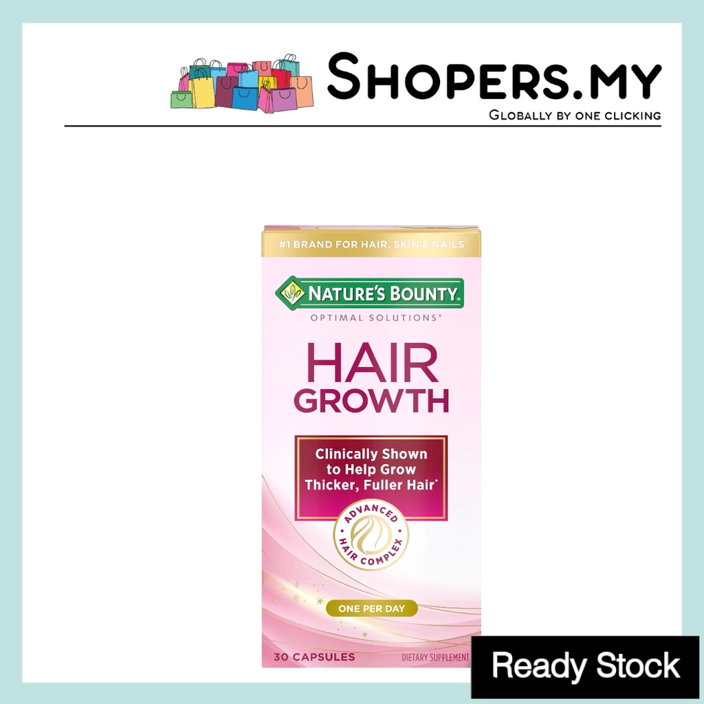 Nature's Bounty Optimal Solutions Hair Growth (30 Capsules) | Shopee ...