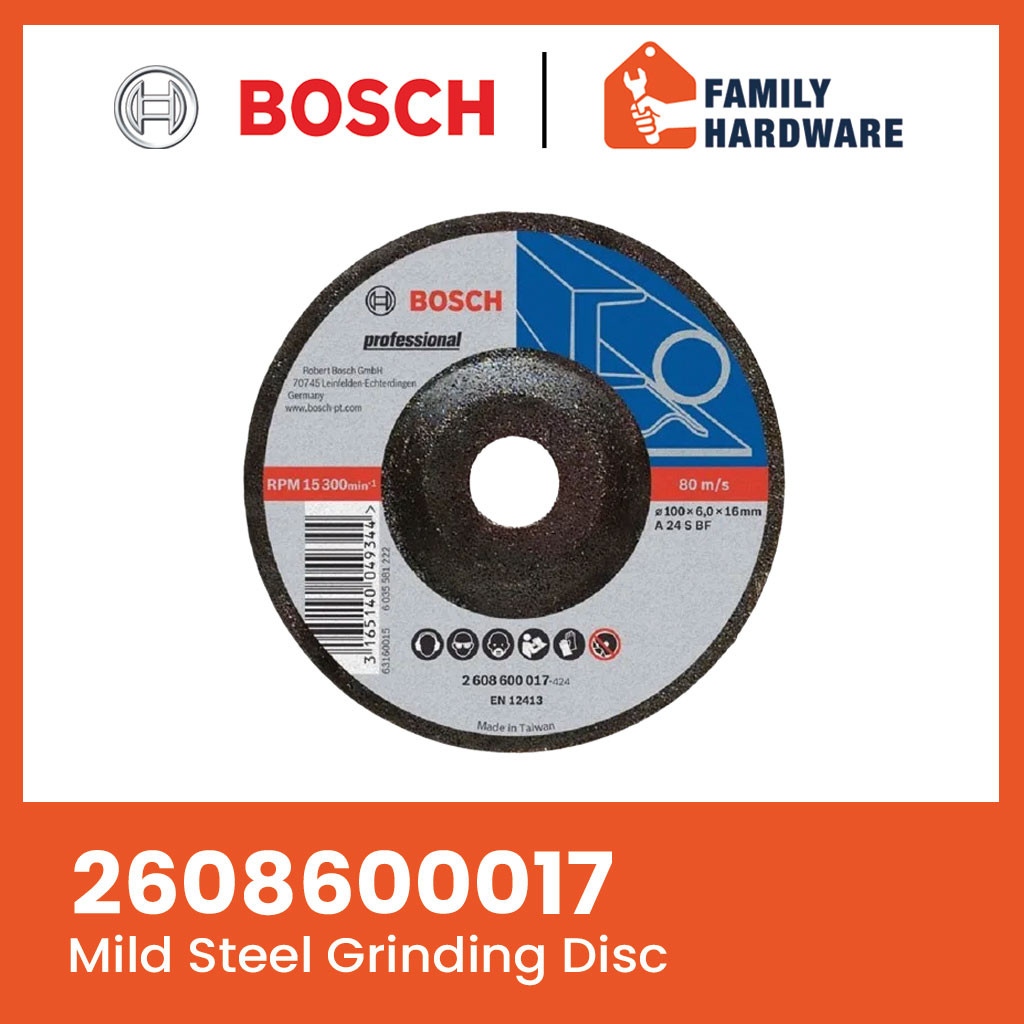 BOSCH 2608600017 4 Inch Mild Steel Grinding Disc Cakera Pengisaran ...