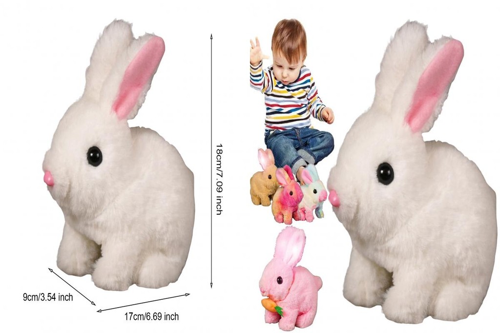 Lingoer| Rabbit Toy for Families Touch Bunny Toy Jumping Rabbit Plush ...