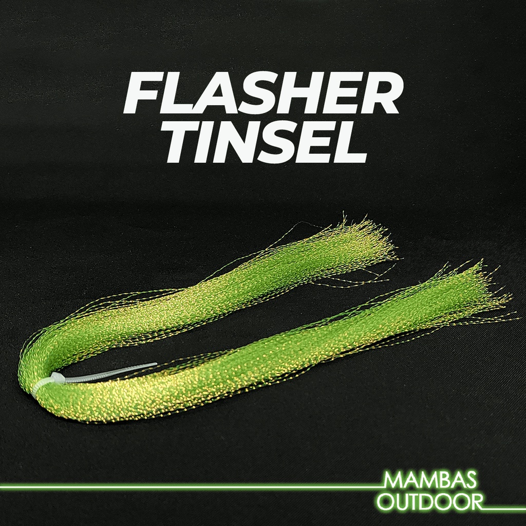 Flasher Tinsel Jigging Assist Hook Bulu Crystal UV Fly Fishing Tying ...